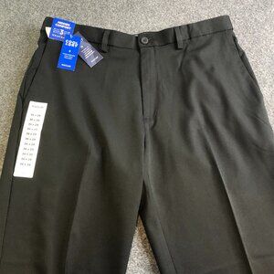 Haggar Cool Right Pants Mens 36x29 Black Classic Fit Performance Wrinkle Free